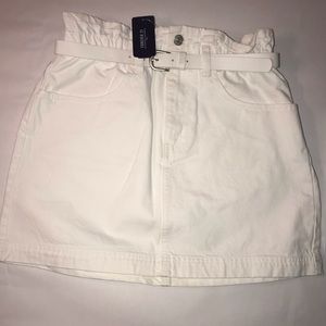 Belted paperbag mini skirt